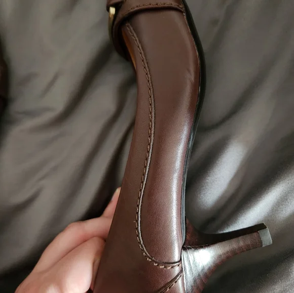 Women's Cole Haan Slip On Round  Toe Buckle Brown 6.5 - Picture 6 of 12